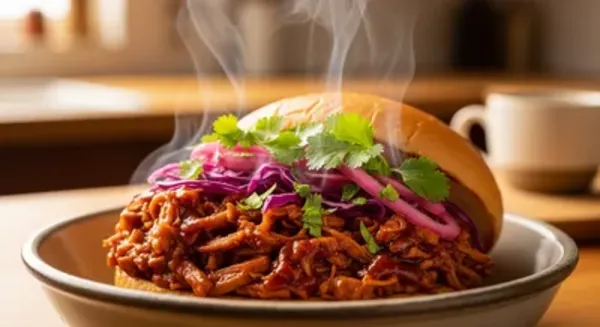 Plant-Based Pulled Jackfruit Sandwich