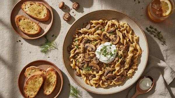 Creamy Mushroom Stroganoff — No Dairy Needed